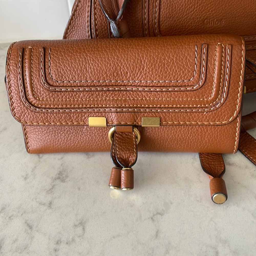 Authentic Chloe Marcie flap leather long wallet